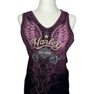 Harley-Davidson Women's Dark Purple Graphic Tank Top